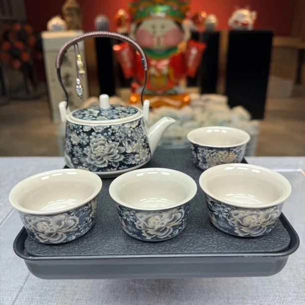 高端茶具黑万花一壶四杯