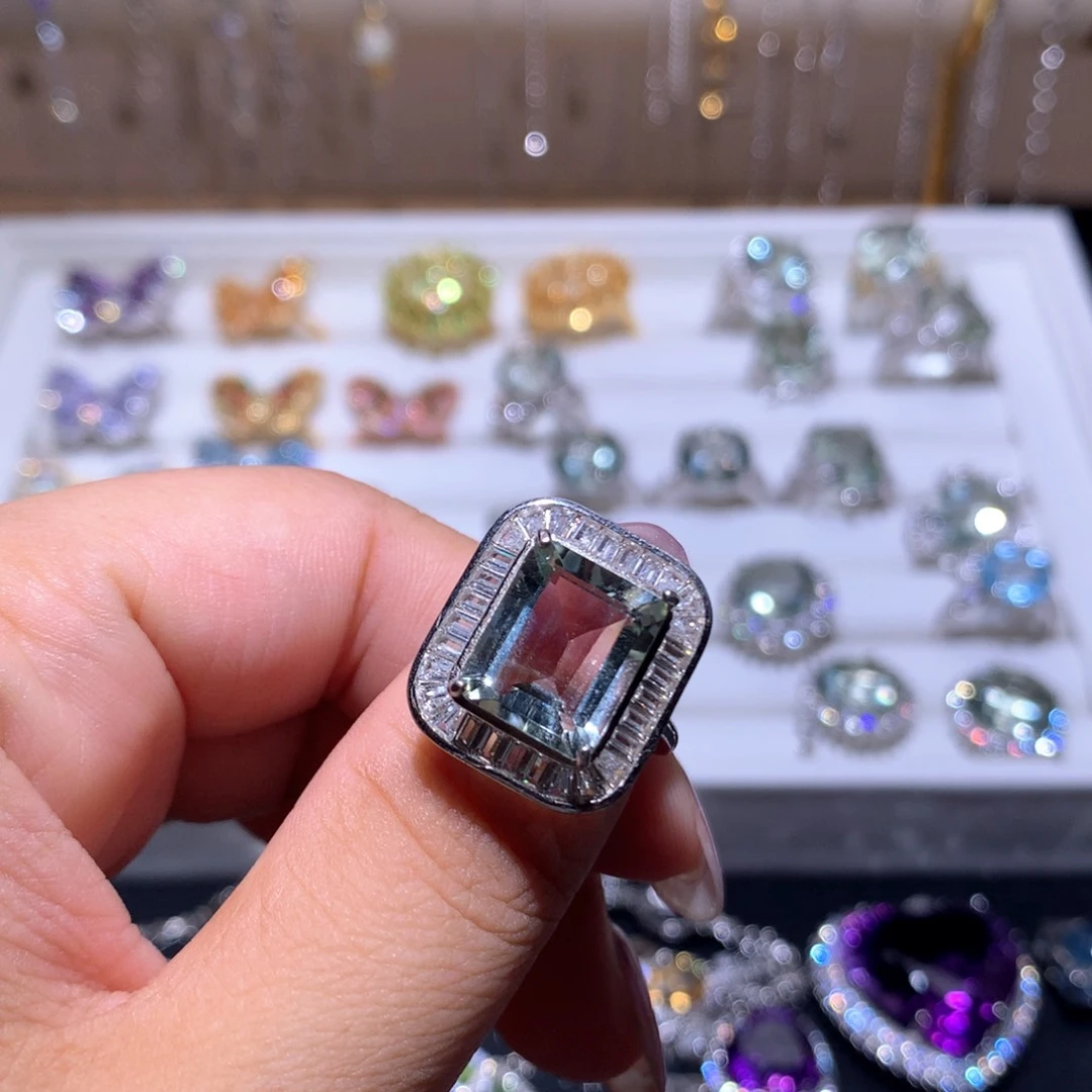【闪购商品】水晶戒指银S925镶嵌白*饭戒指