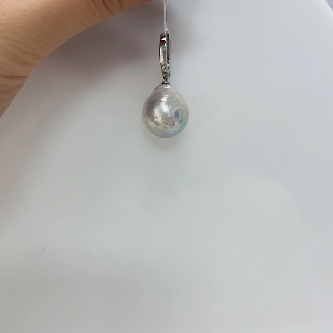 淡水珍珠吊坠银S925镶嵌b 673