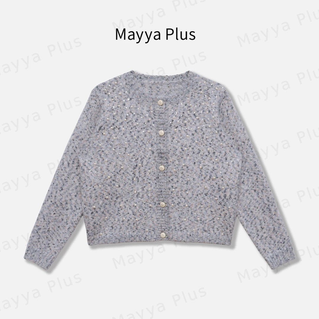 【满天星】Mayya Plus麦芽定制气质显瘦流光风毛织上衣32546157