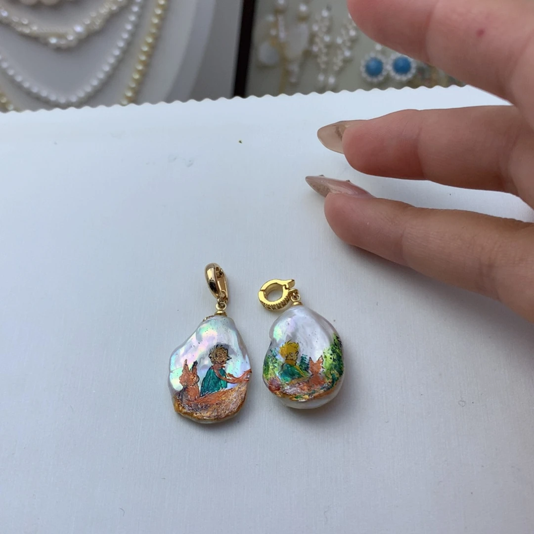 合金淡水珍珠吊坠(不含链)