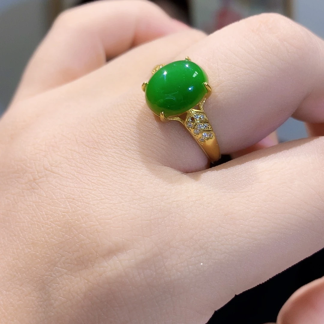 和田玉（碧玉）银S925镀金镶嵌颈饰