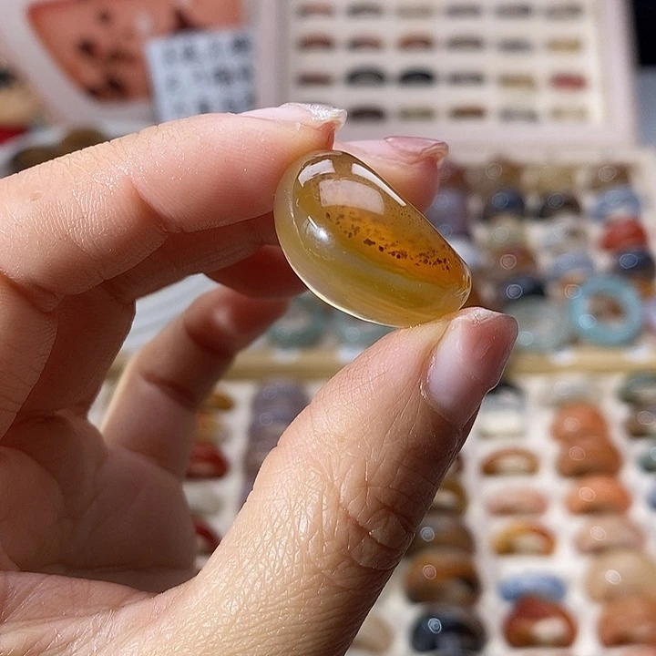 玛瑙/玉髓未镶嵌戒指A 25不退换港14直径17