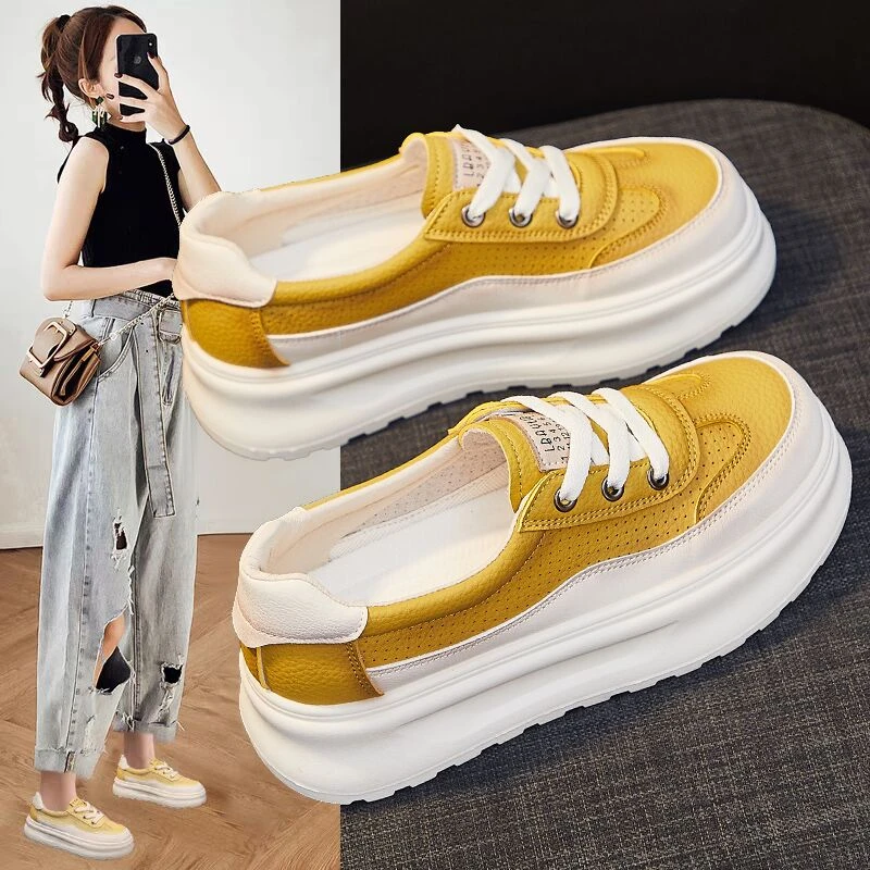 2025年春夏季新款浅口鞋休闲轻便板鞋厚底时尚女鞋韩版百搭鞋522