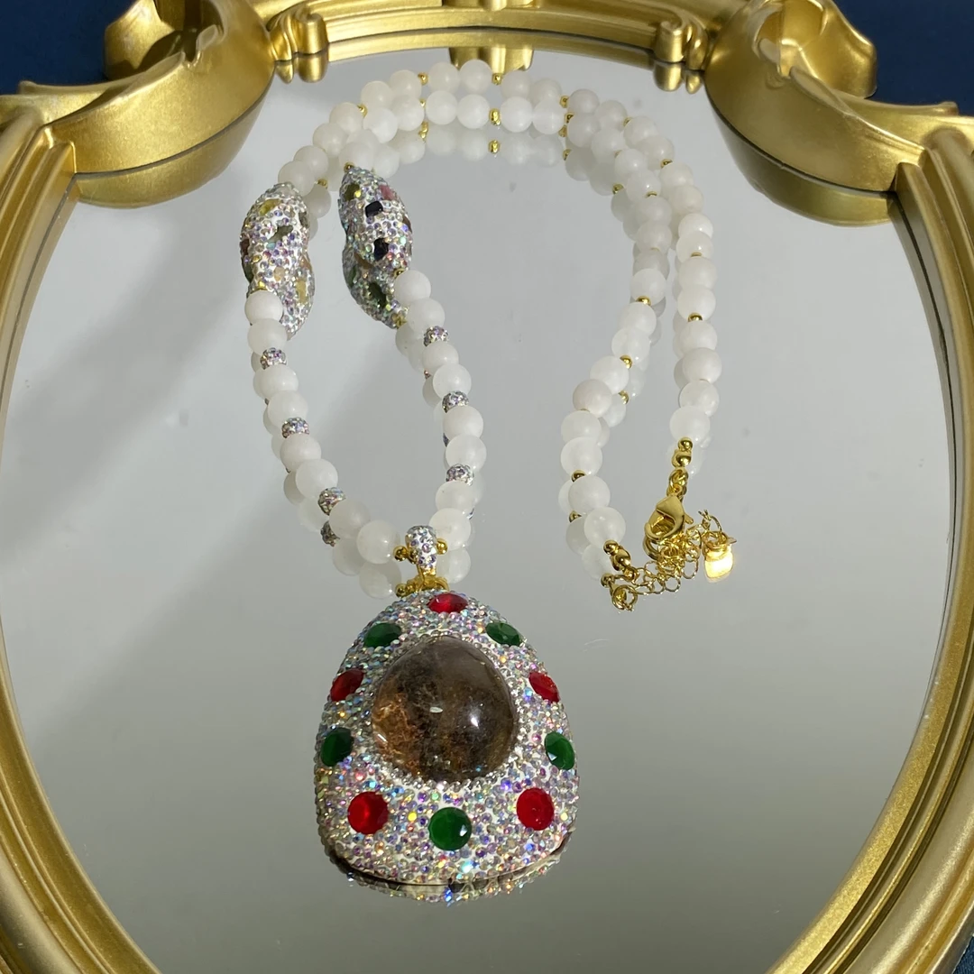 铜合金合成锆石项链 TTSD 设计款时尚气质毛衣链 2767