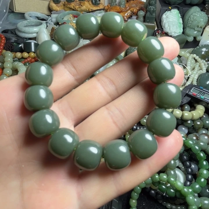 和田玉手串未镶嵌卡14