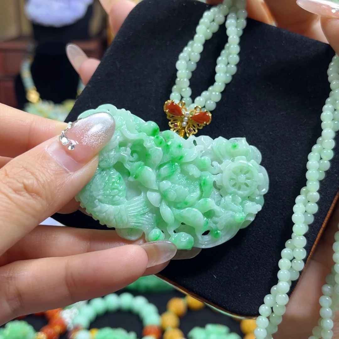 翡翠未镶嵌毛衣链龙鱼