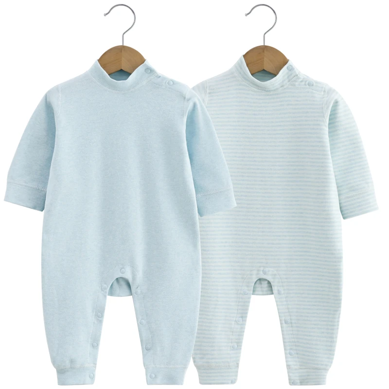 婴儿连体衣秋冬高领洋气加厚无骨打底衣男女宝宝哈衣爬服保暖内搭