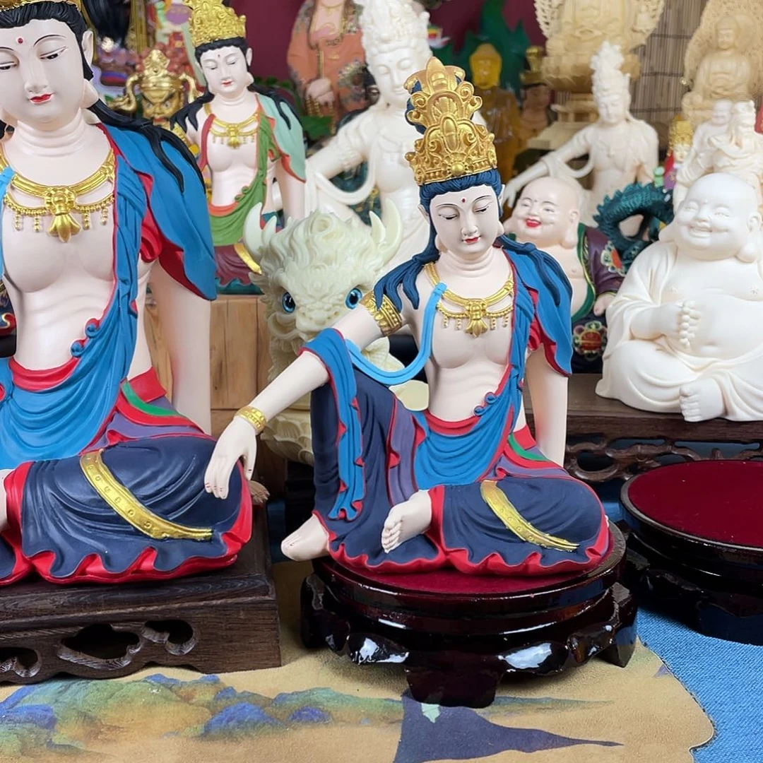 @***地石材自在观音摆件20