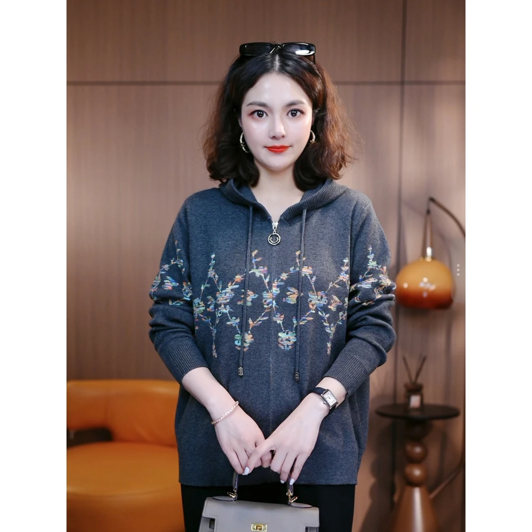 蝶恋花语-新款针织衫毛衣洋气女百搭冬季显瘦保暖气质宽松中老年