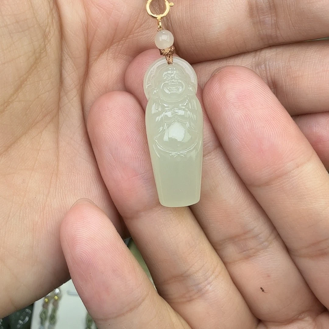 李***子和田玉未镶嵌吊坠(不含链)站佛