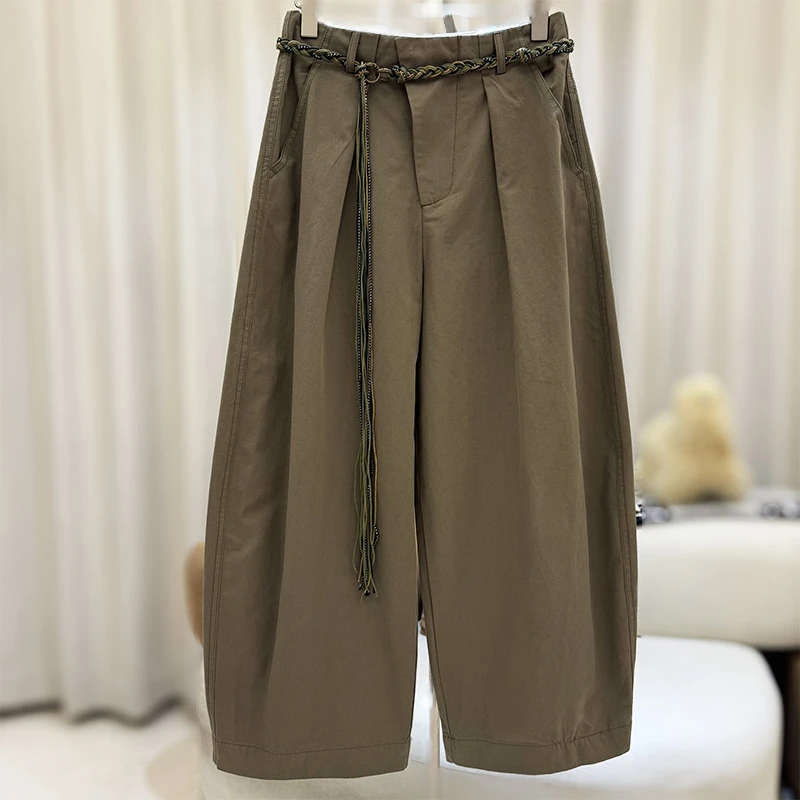 zaw大码女裤爆款2025新款山本裤胖mm大腿粗屁股大休闲气球裤25358