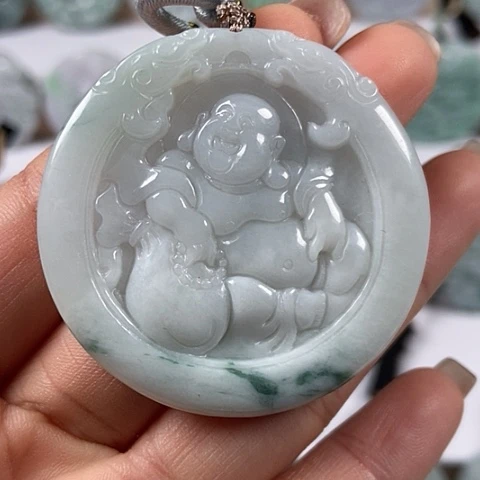 翡翠颈饰未镶嵌逍遥佛福利