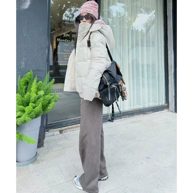 五格修身型可拆卸厚款宽松设计师韩版纯色羽绒