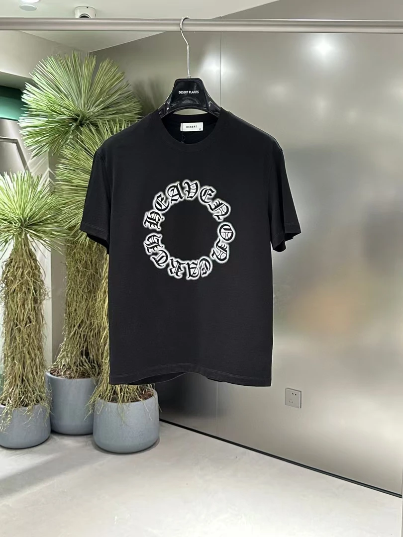 2025春夏新款潮流印花烫钻设计迪赛普澜男士纯棉圆领短袖25D7560