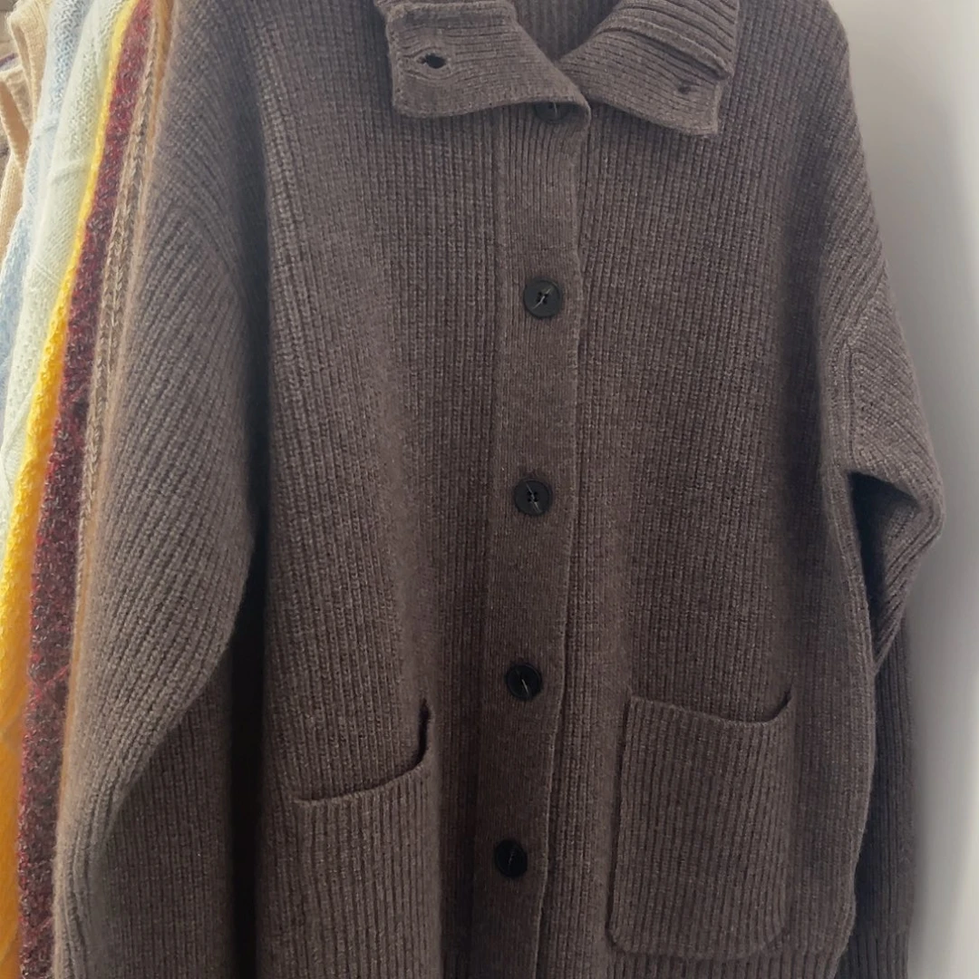 元宝针 高领 羊绒 开衫