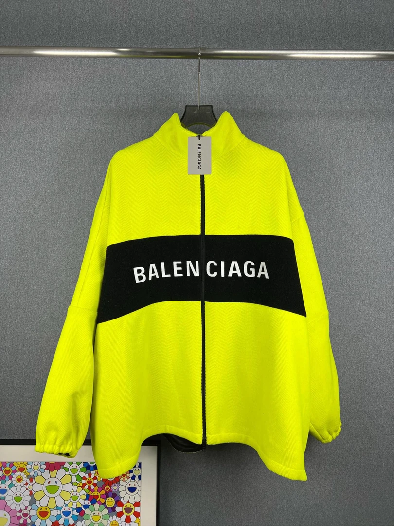 99新 Balenciaga/巴黎世家 厚款羊毛冲锋夹克外套 48码98新A11140