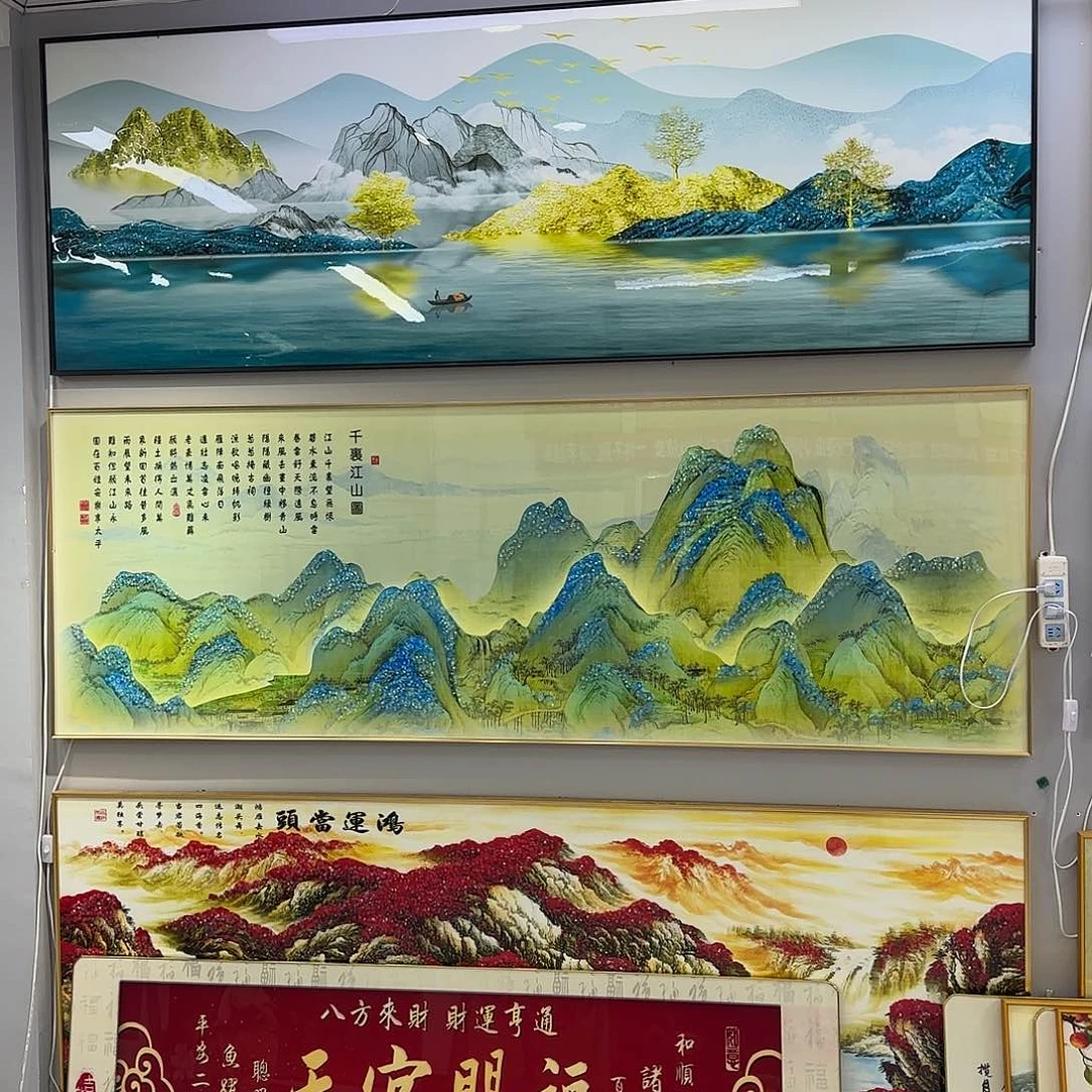 千里江山60.160晶瓷镶钻树脂边框