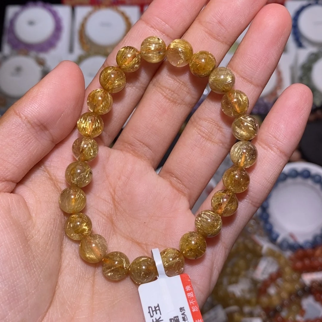 【闪购商品】发晶手链未镶嵌曹**钛晶烟花8.3mm