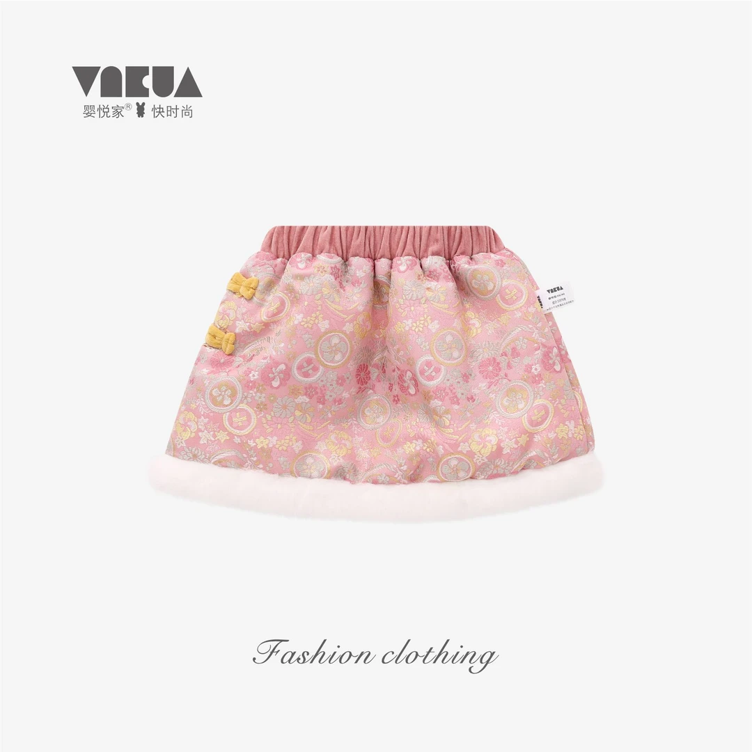 婴悦家秋冬款女宝甜美百搭中国风公主短裙+澳粒绒400g 88230