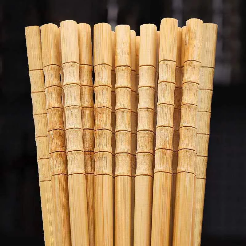 葫芦筷天然筷子酒店饭店防滑无漆餐具家庭无蜡中式家用筷子