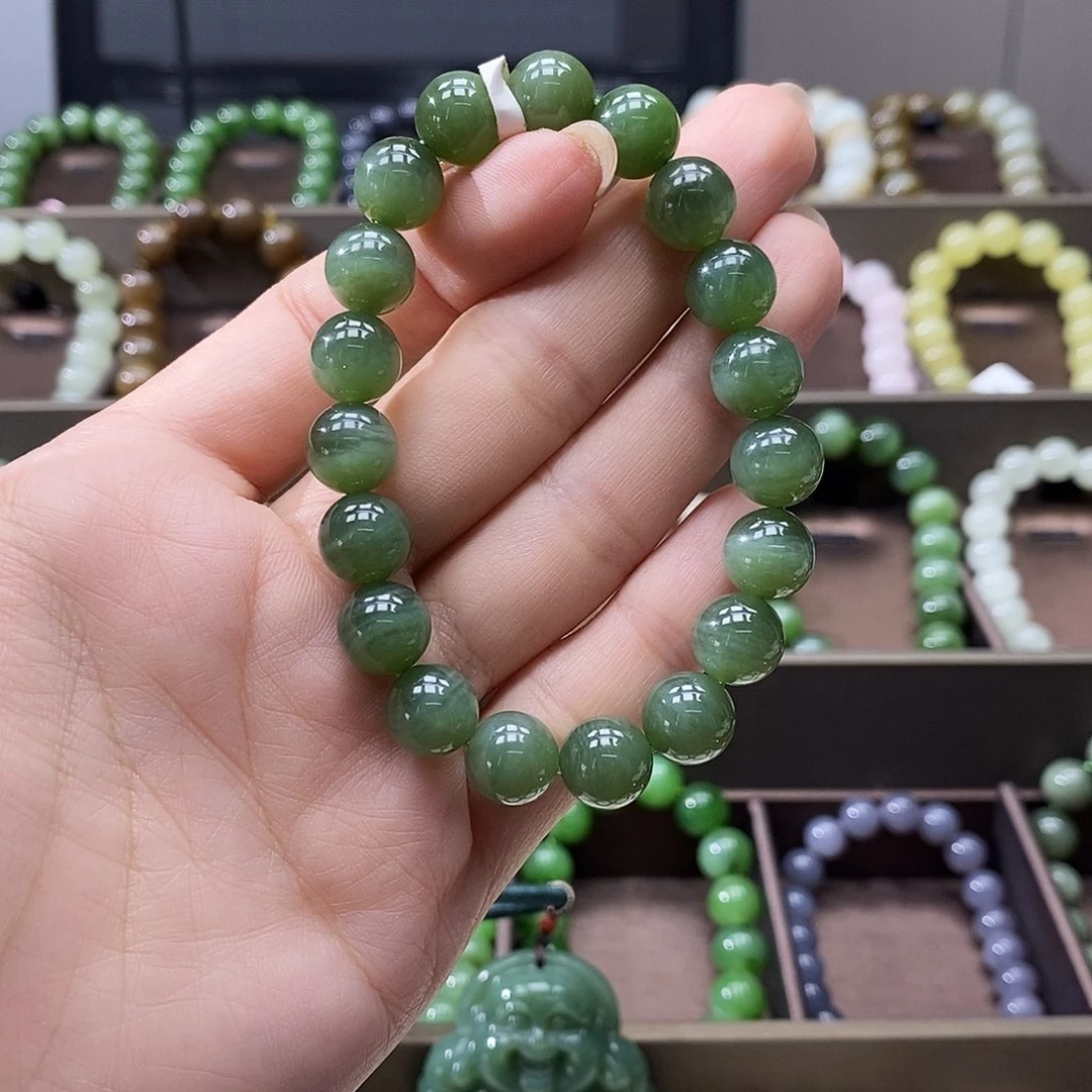 和田玉（糖玉）未镶嵌手链10碧玉