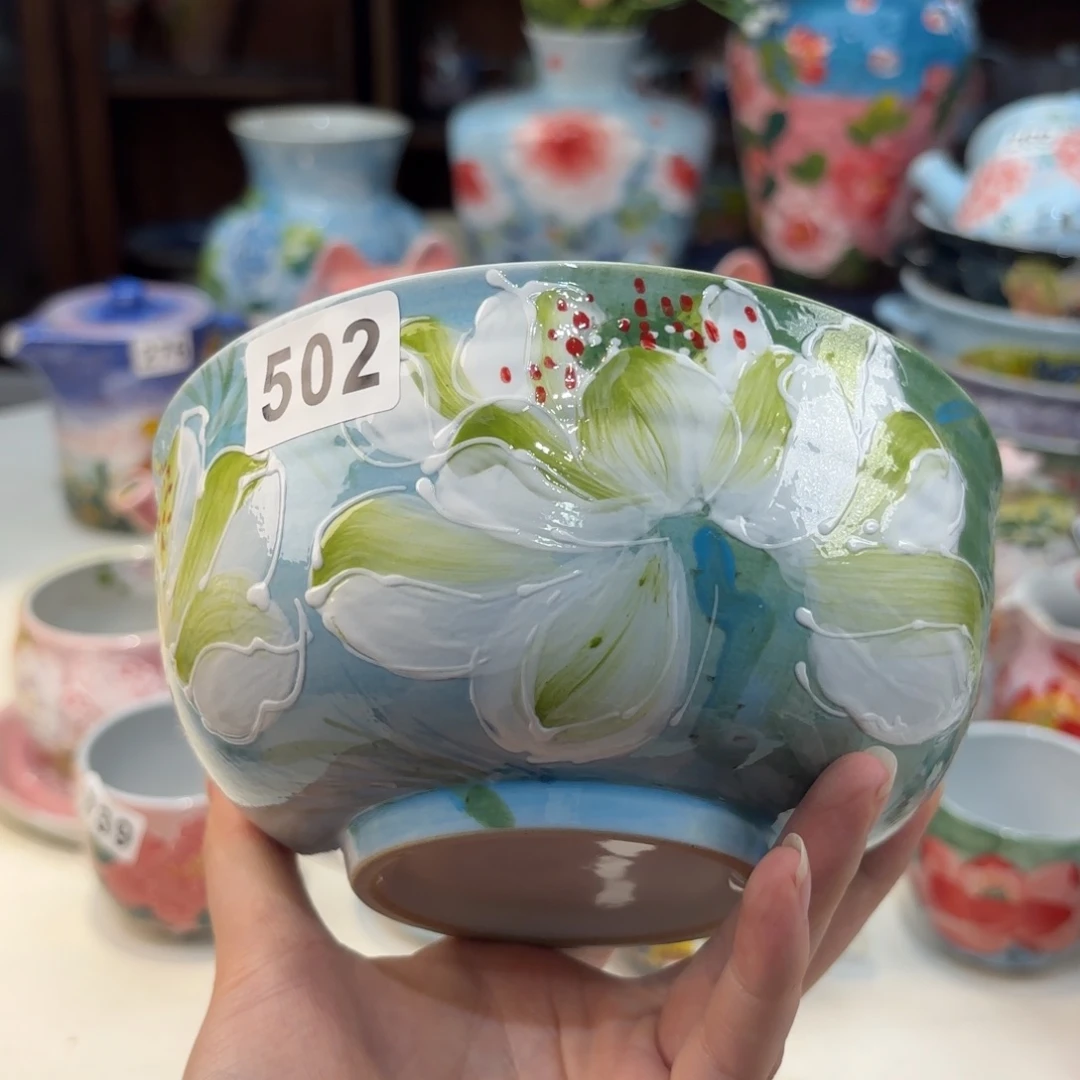 瓷片景德镇手绘高温釉下彩陶瓷茶具