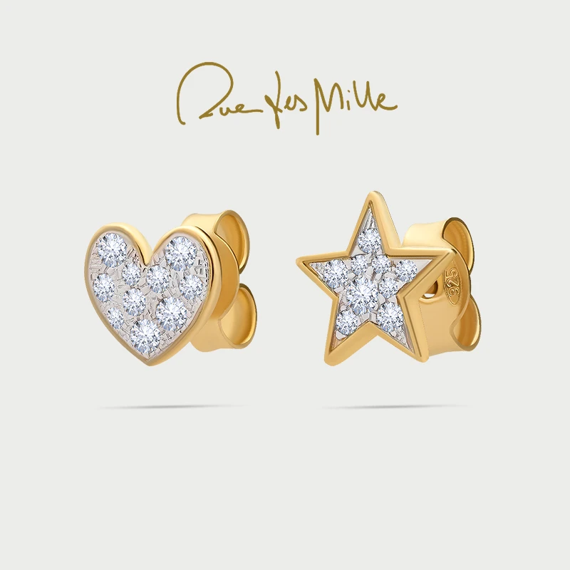 925银合成锆石耳饰 RuedesMille闪耀星星耳钉女小巧精致耳饰新款