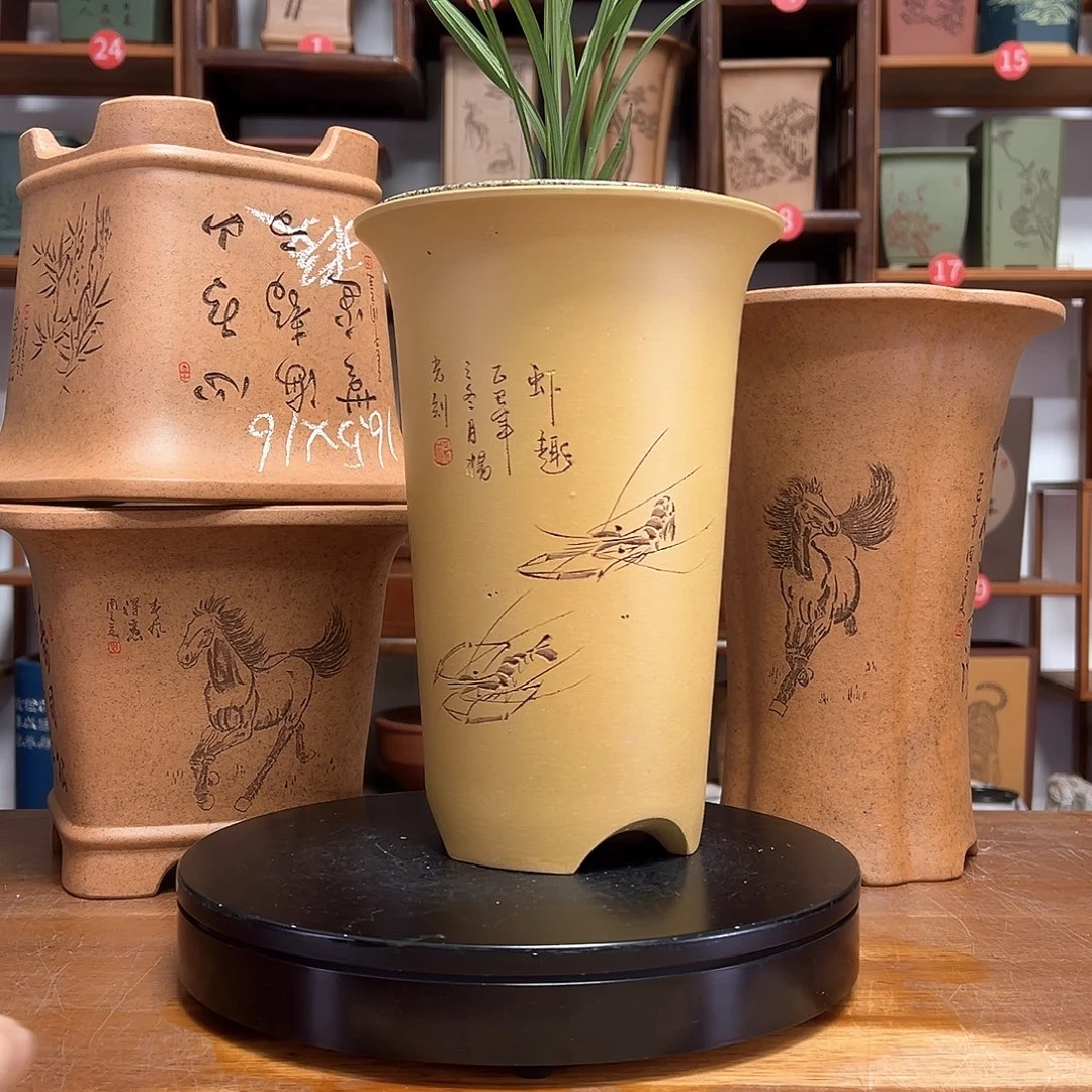 紫砂花盆周之夏精品紫砂花盆