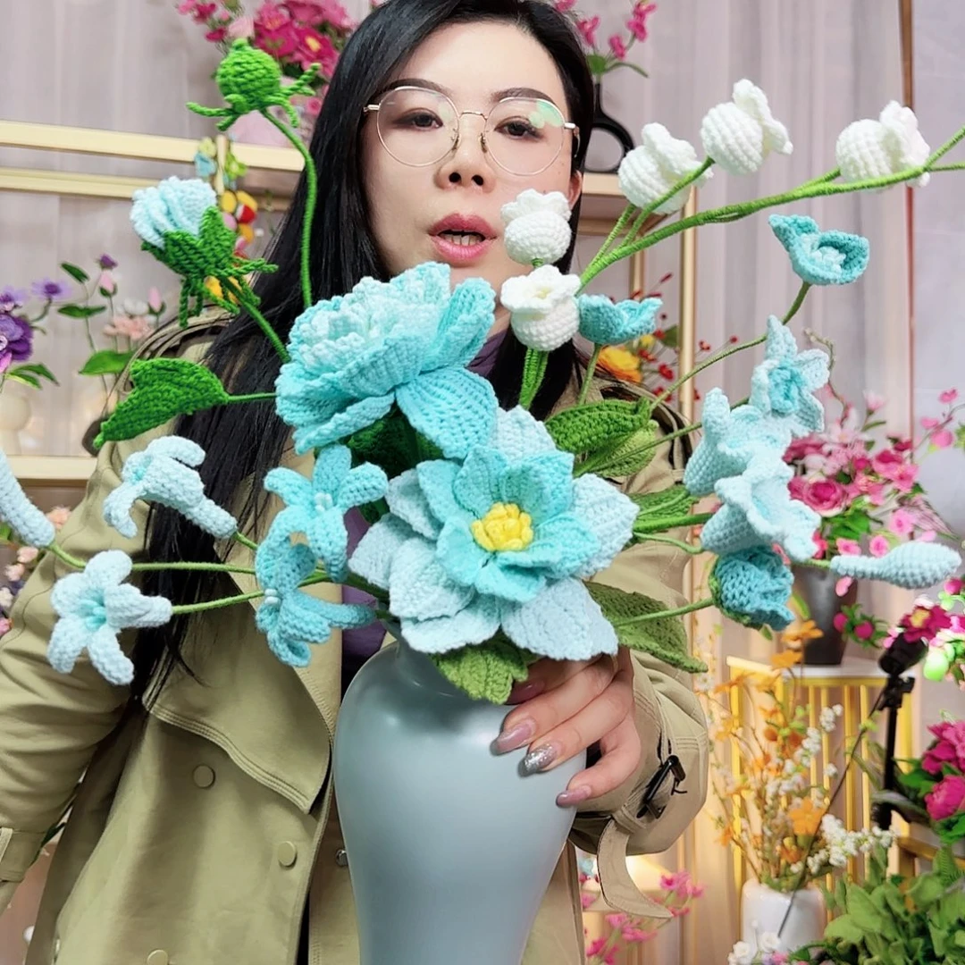 纯手工钩织手工钩织设计花束