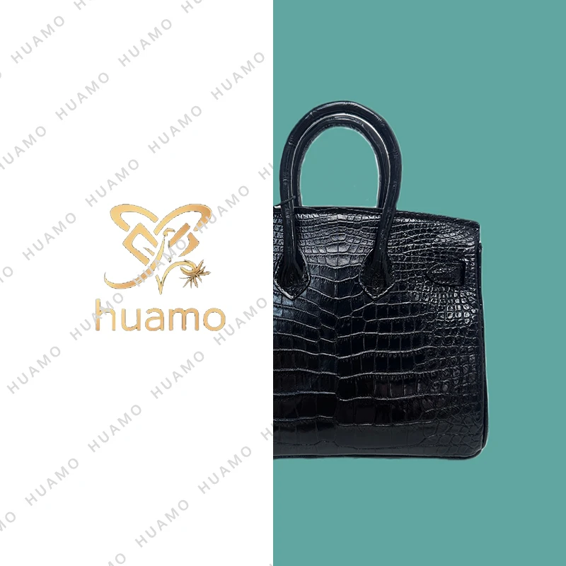 【BK】亮面暹罗鳄鱼皮黑色轻奢时尚百搭气质手提单肩斜挎女士包包