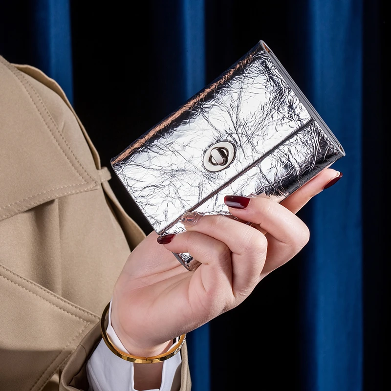 时尚爆裂纹牛皮短款小钱包小巧简约多功能真皮驾驶证卡包零钱包女