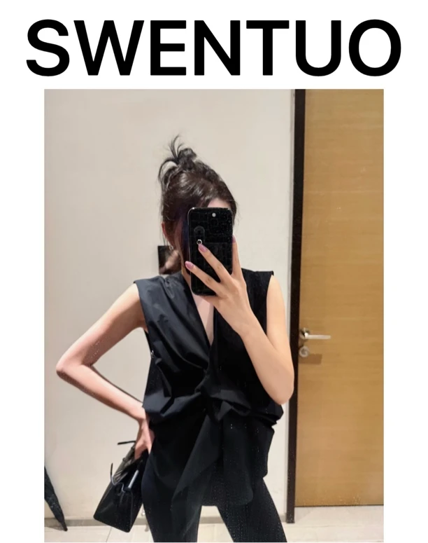 SWENTUO.高级款小众设计款修身百搭不规则马甲