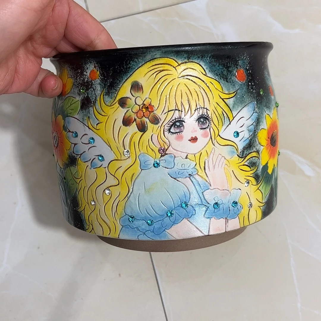 景德镇炫彩手绘口15高12.5