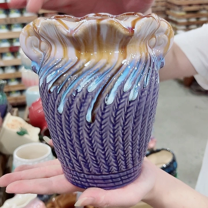 有孔.凑单10元陶瓷花盆发货！