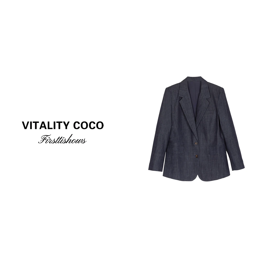 「VITALITY COCO」25冬季上新热卖高定设计师牛仔西装领外套-1821