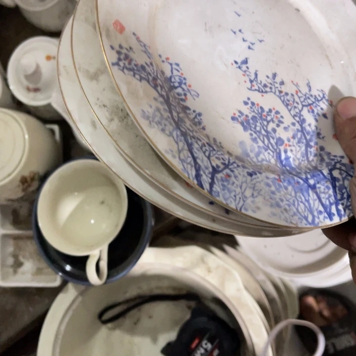 瓷其他三个骨瓷盘子釉中花