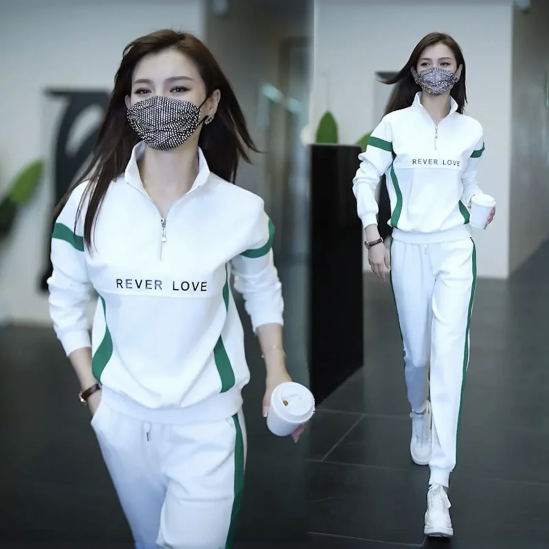 休闲减龄运动套装春季立领时尚网红显瘦长袖洋气韩版两件套