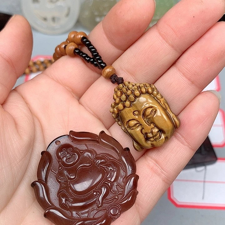 火***岩黑曜岩未镶嵌颈饰