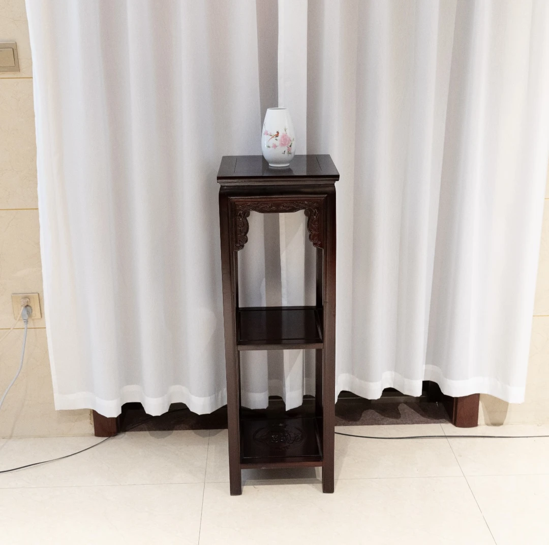 月新黑酸枝新中式红木家具花架花几置物架