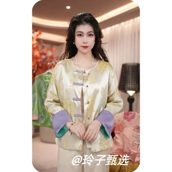 last 2071中国风潮流春秋提花大码外套｛卡码拍小｝