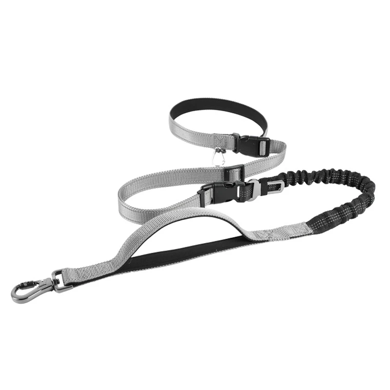 遛狗双手狗狗跑步解放牵引绳大型犬防爆冲多功能狗绳牵引带随行