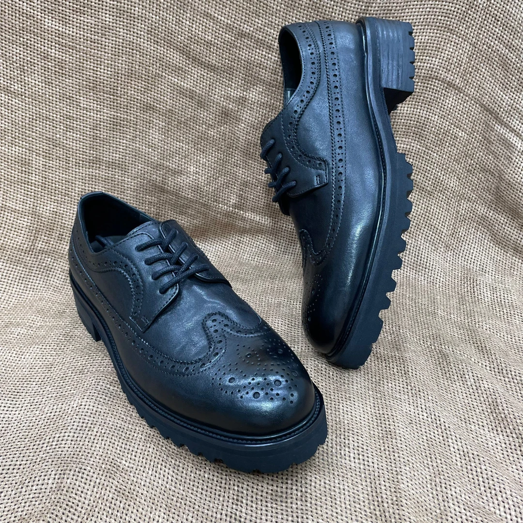 水洗马皮德比手工固特异布洛克雕花男士真皮英伦复古商务正装皮鞋