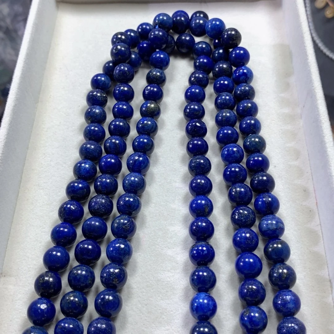 玛瑙/玉髓合金珠宝半成品青金圆珠一条卡10mm