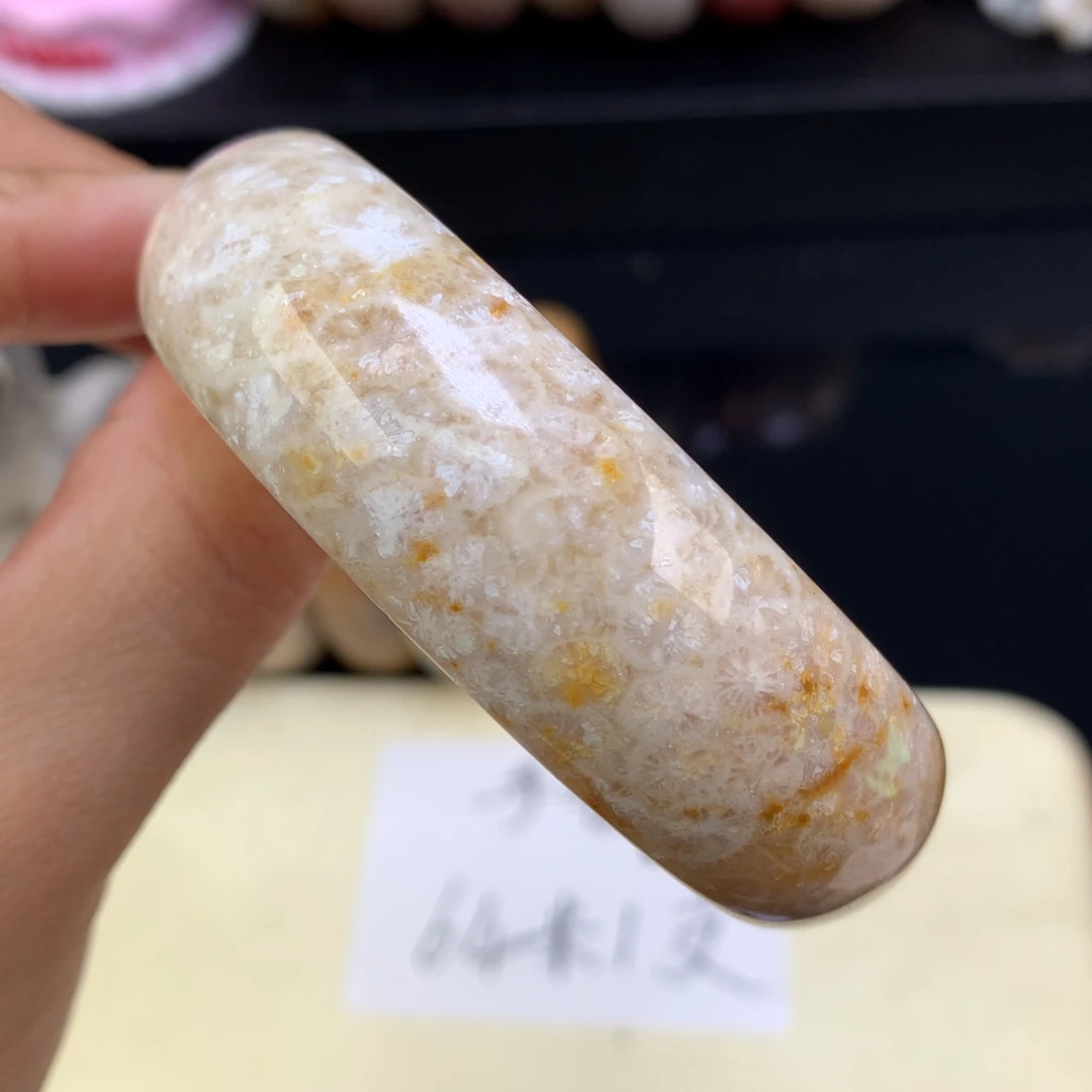 硅化珊瑚（珊瑚玉）未镶嵌吊坠(赠链)五折手镯57圈（9号）