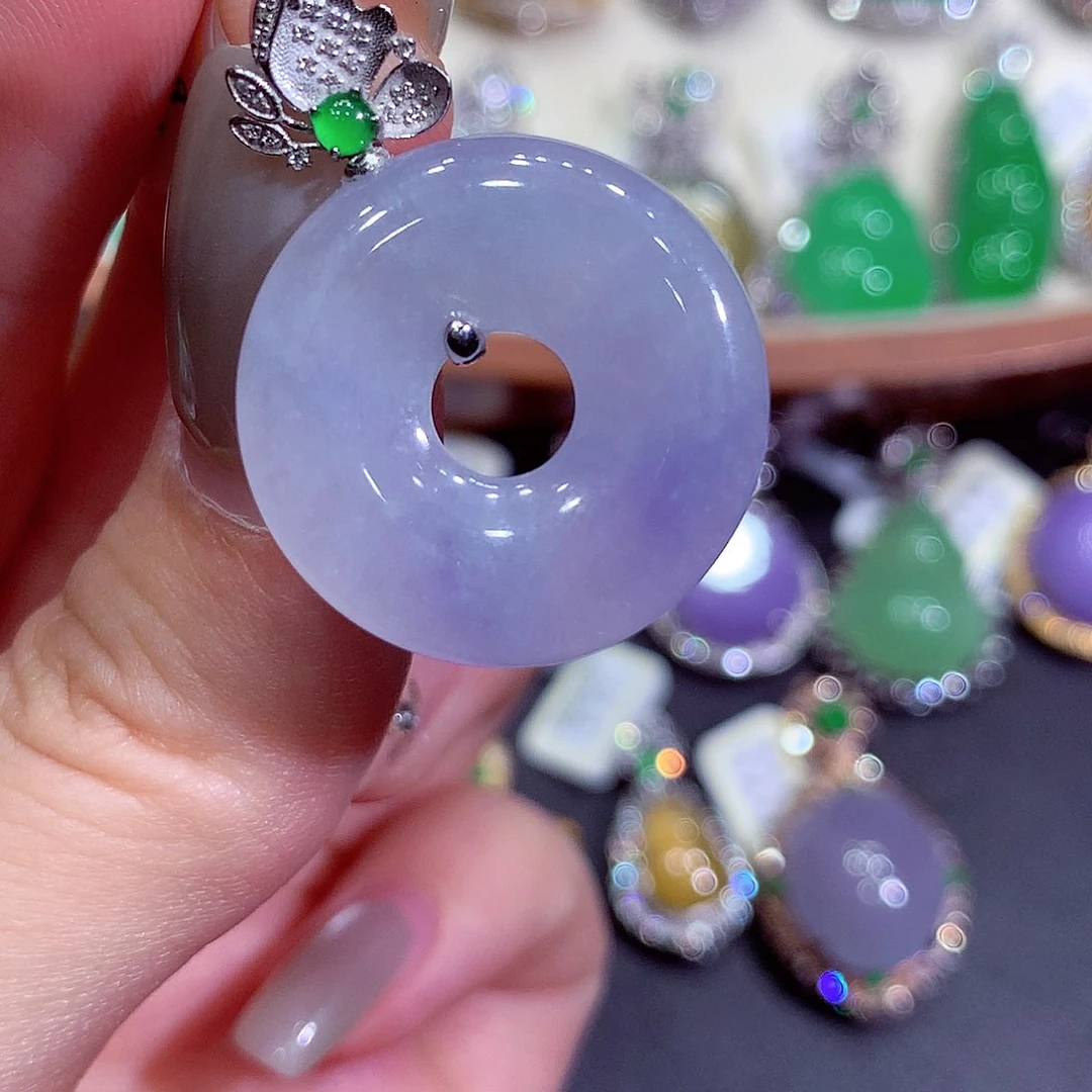 吊坠(不含链)18K金镶嵌翡翠