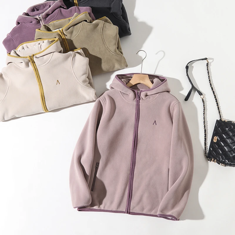 【知意】百搭显瘦保暖防风加绒加厚棉衣连帽撞色外套B7481#5805