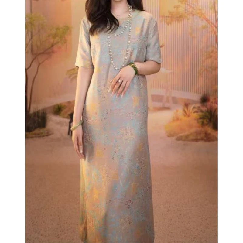 花气袭人|新中式女装中长款连衣裙2024B381小宇