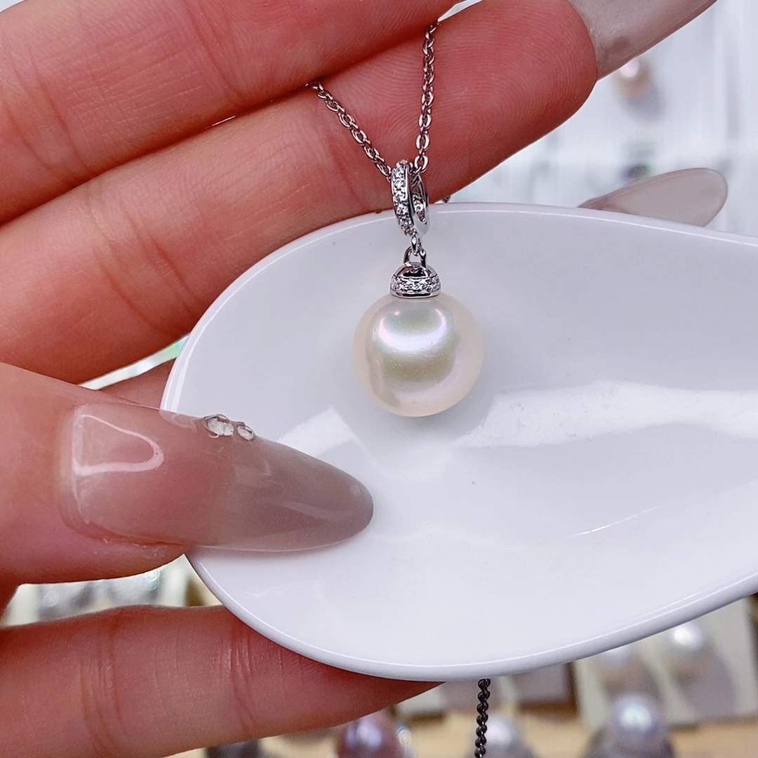 吊坠(赠链)银S925镶嵌淡水珍珠12➕