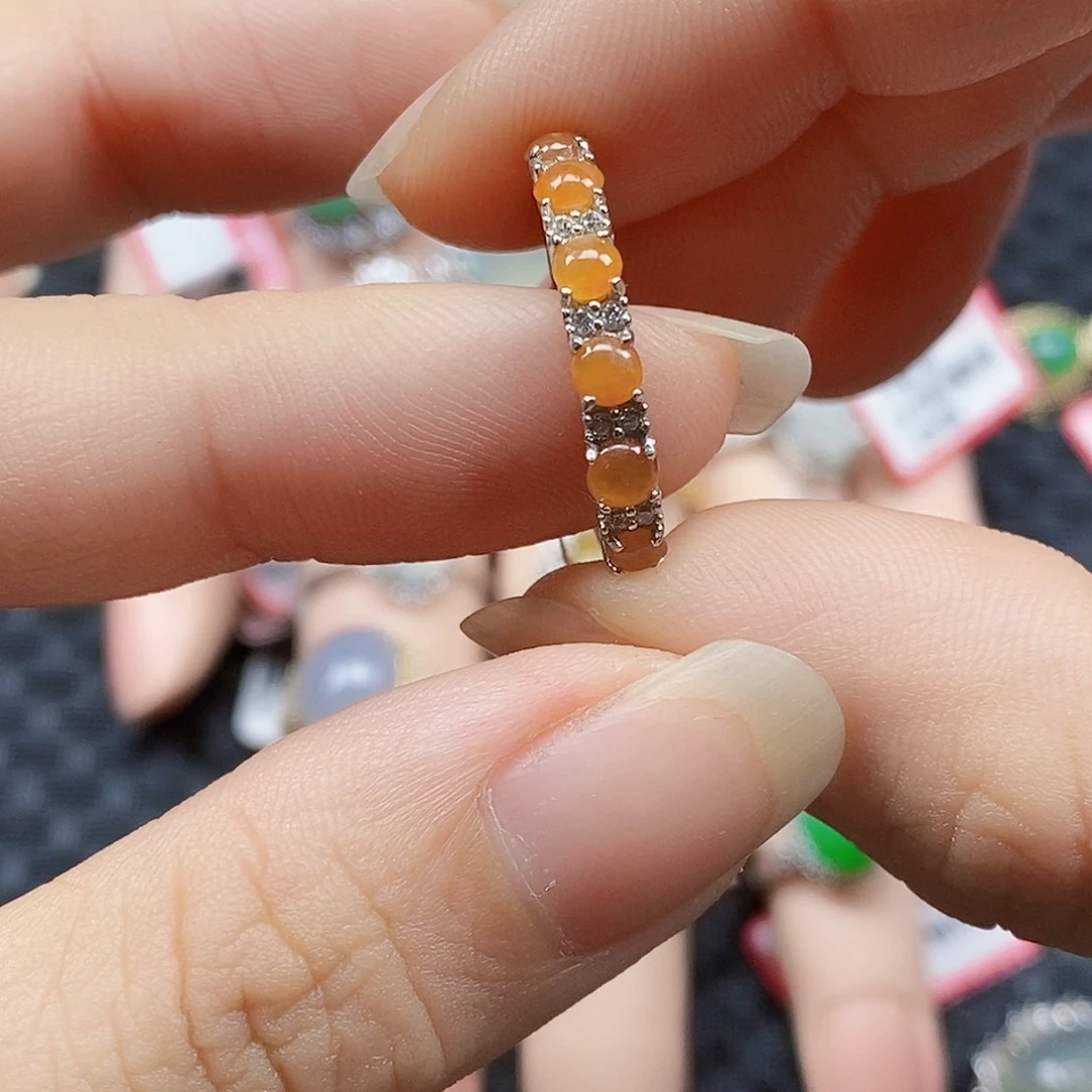 翡翠银S925镶嵌戒指